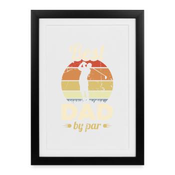 Père du golf - Affiche encadrée (27 × 37 cm) - noir - Devant