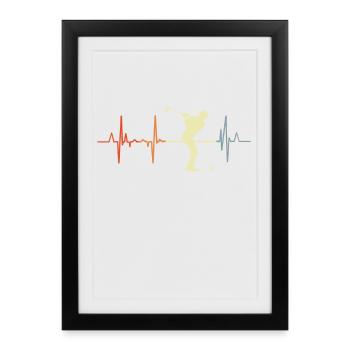 Golf Palpitations cardiaques - Affiche encadrée (27 × 37 cm) - noir - Devant