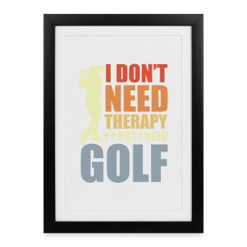 Drôle de blague de golf - Affiche encadrée (27 × 37 cm) - noir - Devant