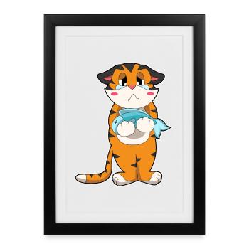 Poisson tigre - Affiche encadrée (27 × 37 cm) - noir - Devant