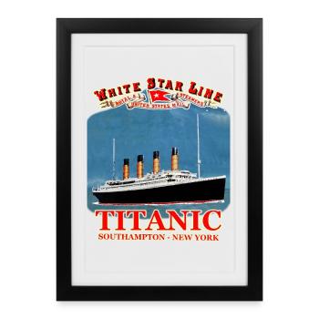 TITANIC création Louis RUNEMBERG © Adagp - Affiche encadrée (27 × 37 cm) - noir - Devant