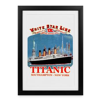 TITANIC création Louis RUNEMBERG © Adagp - Affiche encadrée (27 × 37 cm) - noir - Devant