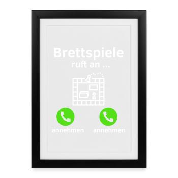 Brettspiele ruft an - annehmen oder annehmen? - Gerahmtes Poster (27 × 37 cm) - Schwarz - Vorne