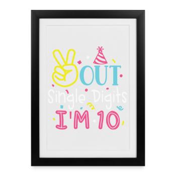 Célébration d’anniversaire numéro 10 - Affiche encadrée (27 × 37 cm) - noir - Devant