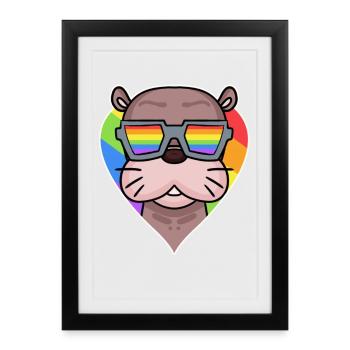 Lion de mer regenobogen - Affiche encadrée (27 × 37 cm) - noir - Devant