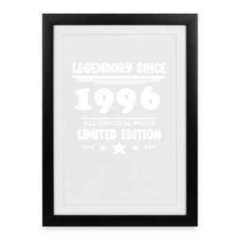 1996 - Né 1996 - Année de construction 1996 - Affiche encadrée (27 × 37 cm) - noir - Devant