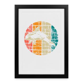 Orca Whale vintage - Affiche encadrée (27 × 37 cm) - noir - Devant