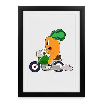 Moto Carotte - Affiche encadrée (27 × 37 cm) - noir - Devant