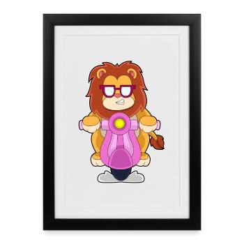 Löwe Scooter - Affiche encadrée (27 × 37 cm) - noir - Devant