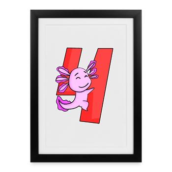4ème anniversaire fille 4 ans - Affiche encadrée (27 × 37 cm) - noir - Devant
