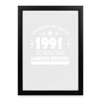 1991 - Born 1991 - Year of construction 1991 - Framed poster (27 × 37 cm) - black - Front