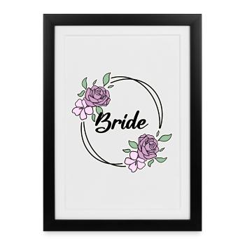Mariée - Affiche encadrée (27 × 37 cm) - noir - Devant