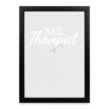 Thérapeute des ongles Drôle de nail - Affiche encadrée (27 × 37 cm) - noir - Devant