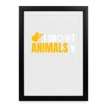 Photographie animalière - Affiche encadrée (27 × 37 cm) - noir - Devant
