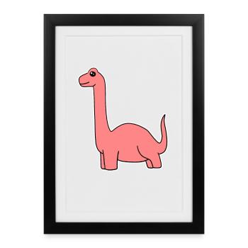 Dino Dinosaur Red - Framed poster (27 × 37 cm) - black - Front