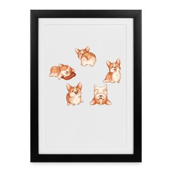 Cute Corgis for Girls - Framed poster (27 × 37 cm) - black - Front