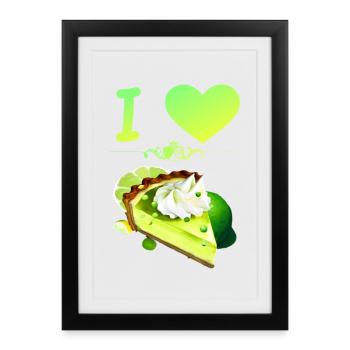 I Love Key Lime Pie - Framed poster (27 × 37 cm) - black - Front
