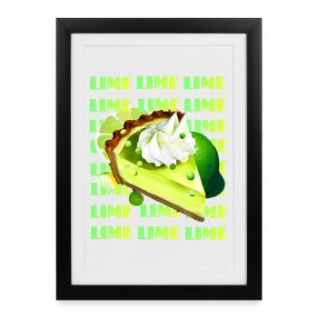 Tarte au citron vert clé - Affiche encadrée (27 × 37 cm) - noir - Devant