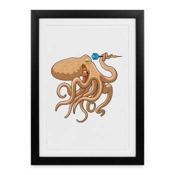 Octopus Dart Dart - Affiche encadrée (27 × 37 cm) - noir - Devant