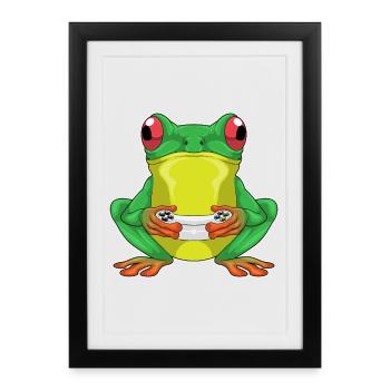Contrôleur Frog Gamer - Affiche encadrée (27 × 37 cm) - noir - Devant