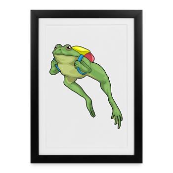 Frog Hiker Backpack Hiking - Framed poster (27 × 37 cm) - black - Front