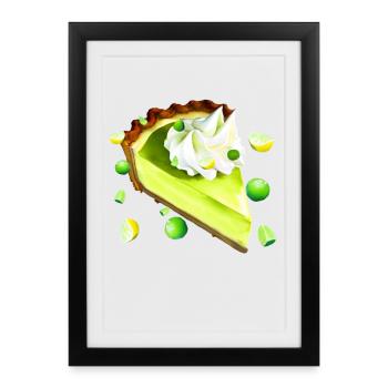 Lime Cake Piece Key Lime Pie - Framed poster (27 × 37 cm) - black - Front