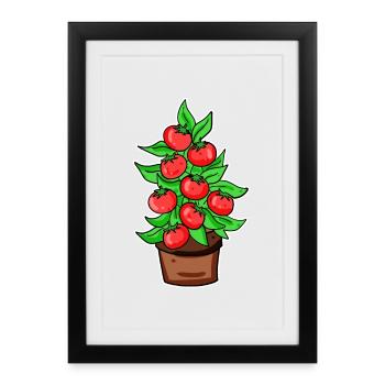 Jardinier Tomate Greenhouse Garden Motif - Affiche encadrée (27 × 37 cm) - noir - Devant