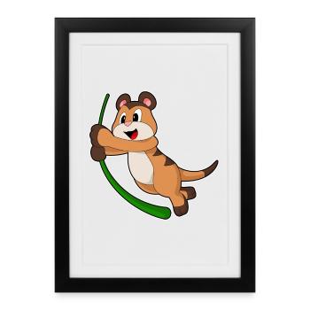 Erdmännchen Liane Dschungel - Gerahmtes Poster (27 × 37 cm) - Schwarz - Vorne