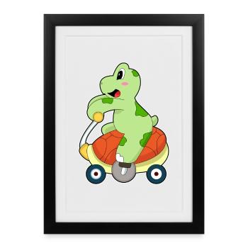 Bicyclette Tortue - Affiche encadrée (27 × 37 cm) - noir - Devant