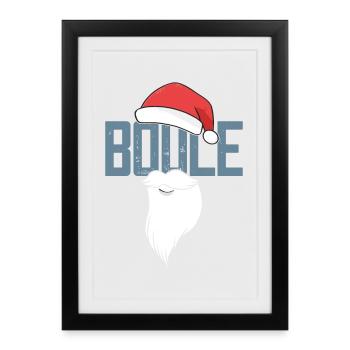Boule Santa Tenue de pétanque pour Bouler pour boules - Affiche encadrée (27 × 37 cm) - noir - Devant