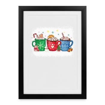 Chocolat chaud de Noël Menthe poivrée Moka - Affiche encadrée (27 × 37 cm) - noir - Devant