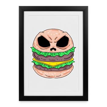 Burger Crâne - Affiche encadrée (27 × 37 cm) - noir - Devant