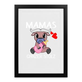 Baby Geburt Schwanger Babyspruch Sprüche - Gerahmtes Poster (27 × 37 cm) - Schwarz - Vorne