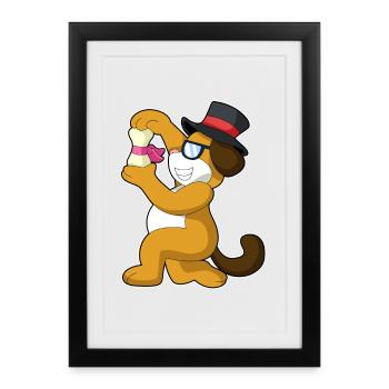 Dog Groom Top Hat Wedding - Framed poster (27 × 37 cm) - black - Front