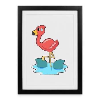 Nageoires de requin flamant rose - Affiche encadrée (27 × 37 cm) - noir - Devant
