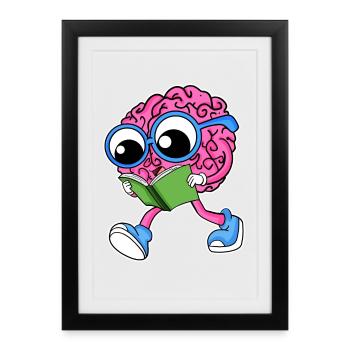 Brain reading - Framed poster (27 × 37 cm) - black - Front