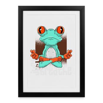 Yoga Frog - Affiche encadrée (27 × 37 cm) - noir - Devant