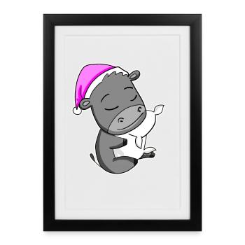 Âne - Affiche encadrée (27 × 37 cm) - noir - Devant