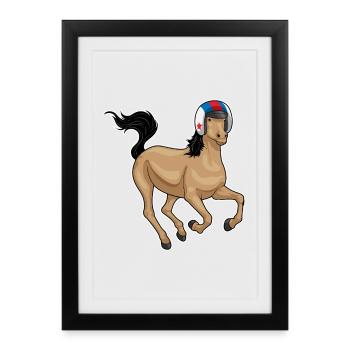 Courses hippiques - Affiche encadrée (27 × 37 cm) - noir - Devant