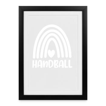 Handball Handballeur - Affiche encadrée (27 × 37 cm) - noir - Devant