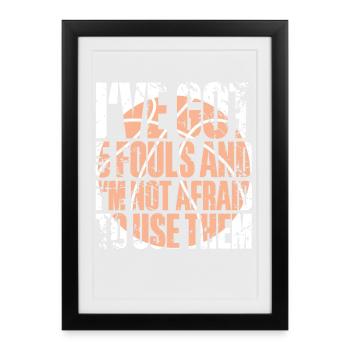 Joueurs de basket-ball - Affiche encadrée (27 × 37 cm) - noir - Devant