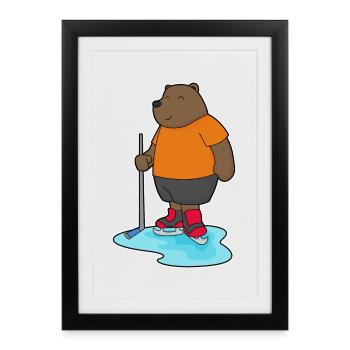 Bâtons de hockey sur glace Bear - Affiche encadrée (27 × 37 cm) - noir - Devant