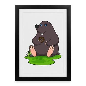 Taupe beignet - Affiche encadrée (27 × 37 cm) - noir - Devant