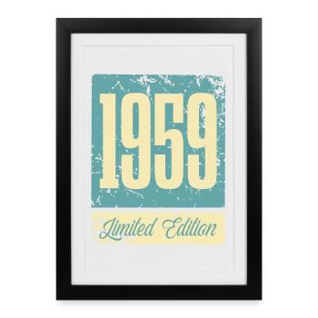 1959 Anniversaire de naissance Année de naissance - Affiche encadrée (27 × 37 cm) - noir - Devant