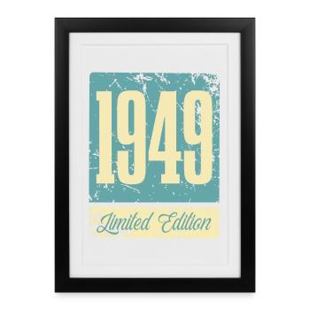 1949 Naissance Anniversaire Année de naissance - Affiche encadrée (27 × 37 cm) - noir - Devant