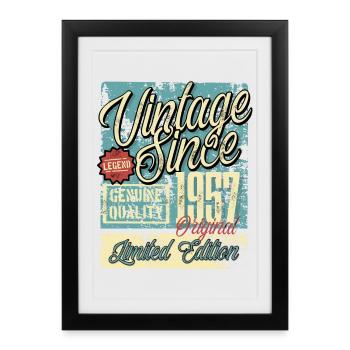 1957 Birthday vintage vintage retro legend - Framed poster (27 × 37 cm) - black - Front
