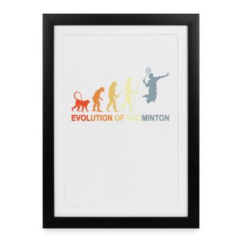 Badminton Evolution - Framed poster (27 × 37 cm) - black - Front
