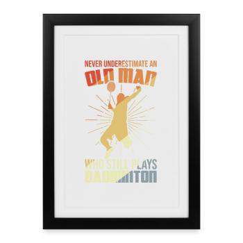 Badminton Grandfather - Framed poster (27 × 37 cm) - black - Front