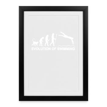 Évolution de la natation - Affiche encadrée (27 × 37 cm) - noir - Devant