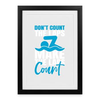 Motivation à nager - Affiche encadrée (27 × 37 cm) - noir - Devant